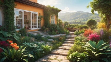 Fototapeta premium Beautiful garden vintage summer