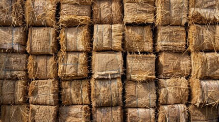 Fototapeta premium Abstract seamless pattern background of hay bale
