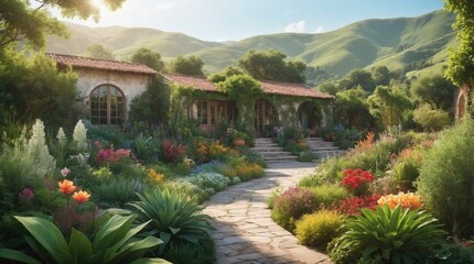 Fototapeta premium Beautiful garden vintage summer