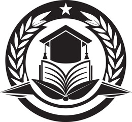 education logo illustration black and white