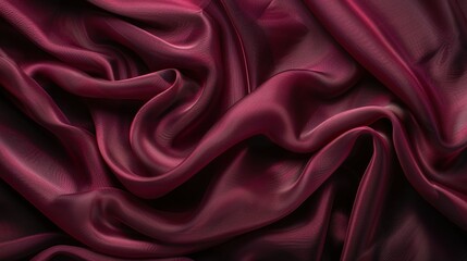 Obraz premium An abstract maroon-colored fabric draped in elegant folds captures the texture and richness of the material.
