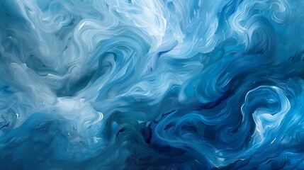 Obraz premium Abstract with swirls of indigo and other cool tones, evoking a sense of calm and tranquility.