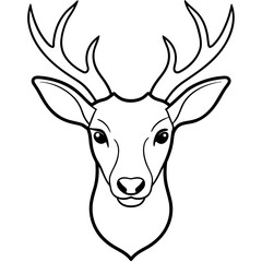 Deer Head Sketch Vector illustration