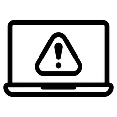 warning sign on laptop screen icon