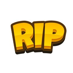 3D Rest in peace text poster