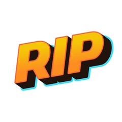 3D Rest in peace text poster
