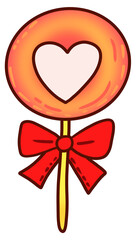 clipart delicious lollipop tied with a red bow