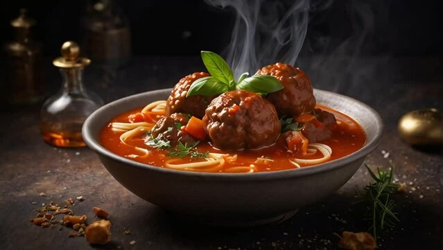 meatball soup, traditional Italian cuisine