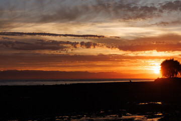 Beautiful sunset over the mountains in British Columbia
