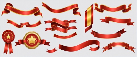 Obraz premium Ribbons, banner, icons