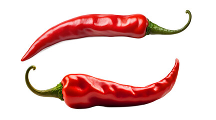 red chili or chilli cayenne pepper isolated on transparent background