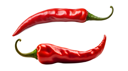 red chili or chilli cayenne pepper isolated on transparent background