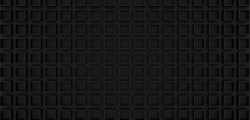 Background geometric black square merge mathematics square 3D illustration