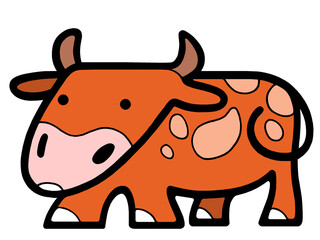 Illustration of a cute cow