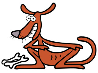 Illustration of a happy brown dog