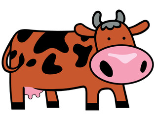 Illustration of a cute cow