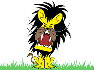 Illustration of a roaring lion