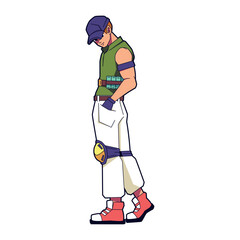 Vector Man Character Weapon Cartoon Cyberpunk Illustration Isolated