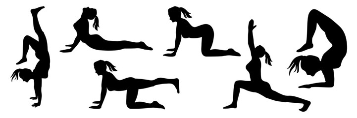 yoga silhouette vector 