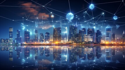 5G, 6G, Big data wireless network, high speed internet, cloud computing or connect diagram technology, Data storage, service, synchronize, online, financial, Connectivity global, smart city, Gen AI