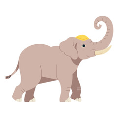 Vector Elephant Asian Cartoon Illustration Isolated