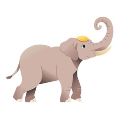 Vector Elephant Asian Cartoon Illustration Isolated