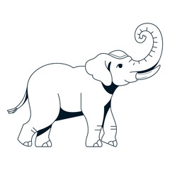 Vector Elephant Asian Cartoon Illustration Isolated