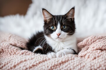 
A Cat That Is Laying Down On A Blanket, Photo Of A Cat, Cute Cat Photo, Cat Photo, Maine Coon, Cute Cat, A Cute Cat, Beautiful Cat, Awesome Cat, Serious Looking Mainecoon Cat, A Sick Cat Laying In A 