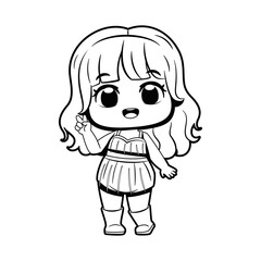 Vector Cute Girl Character Cartoon Illustration Isolated