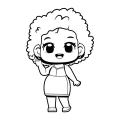 Vector Cute Girl Character Cartoon Illustration Isolated