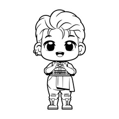 Vector Cute Boy Character Cartoon Illustration Isolated