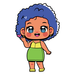 Vector Cute Girl Character Cartoon Illustration Isolated
