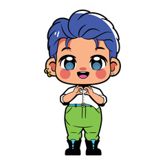 Vector Cute Boy Character Cartoon Illustration Isolated