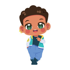 Vector Cute Boy Character Cartoon Illustration Isolated