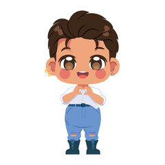 Vector Cute Boy Character Cartoon Illustration Isolated