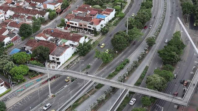 aerial view of a race with cars passing 12 de Junio del 2024 en Floridablanca Santander 