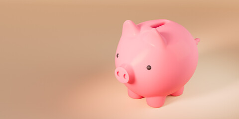 Cute piggy-bank 3D illustration