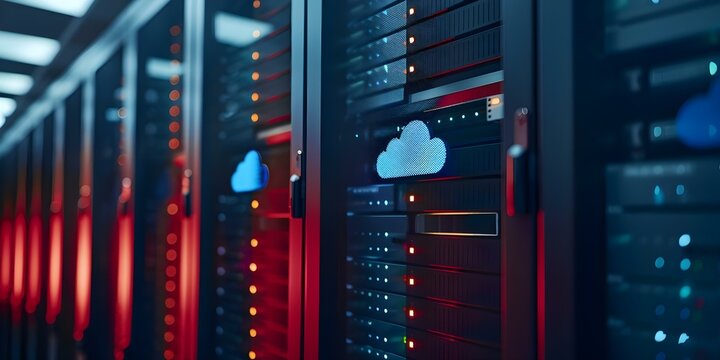 Transitioning IT Infrastructure from On-Premise to Public, Private, or Hybrid Cloud Environments. Concept Cloud Migration, IT Infrastructure, Public Cloud, Private Cloud, Hybrid Cloud
