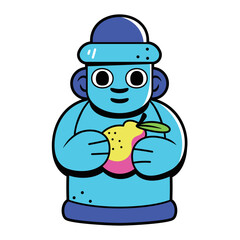 Vector Cute Dol Hareubang Stone Jeju Cartoon Illustration Isolated