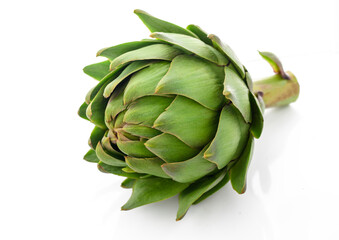 Obraz premium Concept of healthy food with artichoke on white background