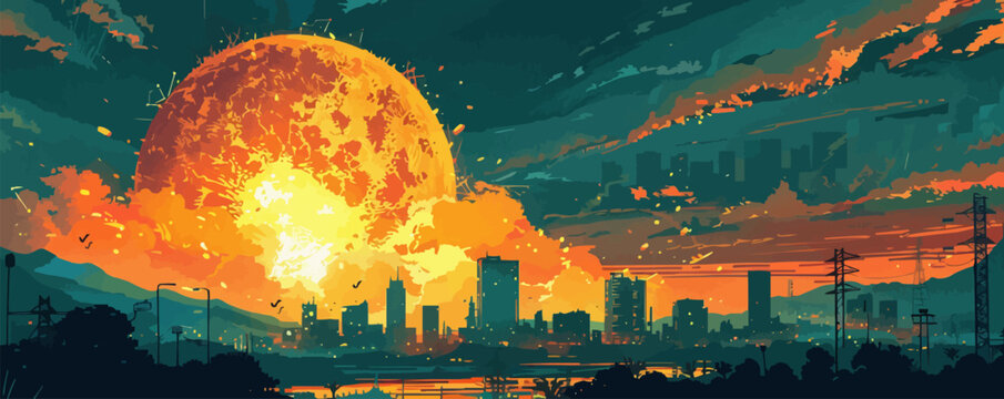 Nukleare Apokalypse. vector simple illustration