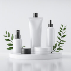 Minimalist Cosmetic Product Mockup with White Background