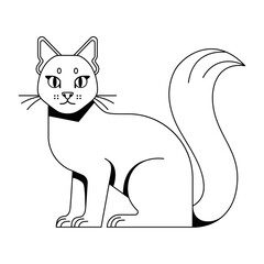 Vector Turkish Angora Cat Cartoon Illustration Isolated