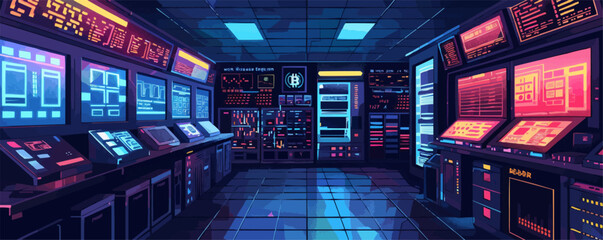 Digital trading platforms and cyber markets thriving with virtual goods and cryptocurrencies. Vector flat minimalistic isolated illustration.