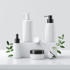 Minimalist Cosmetic Product Mockup with White Background