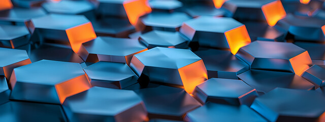 Obraz premium Geometric Elegance: Hexagonal Light Play