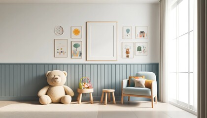Cozy Nursery with Toys and Wall Decorations.