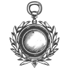 Obraz premium medal award with engraving style black color only