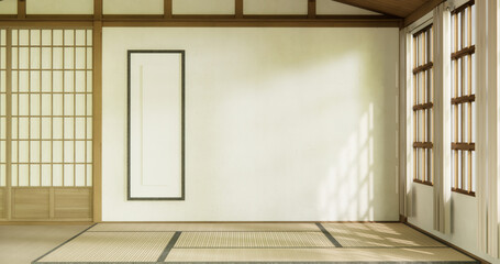 Interior, Empty room and tatami mat floor room modern style.