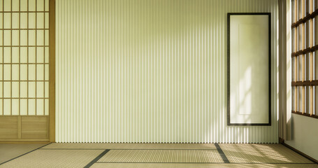 Interior, Empty room and tatami mat floor room modern style.